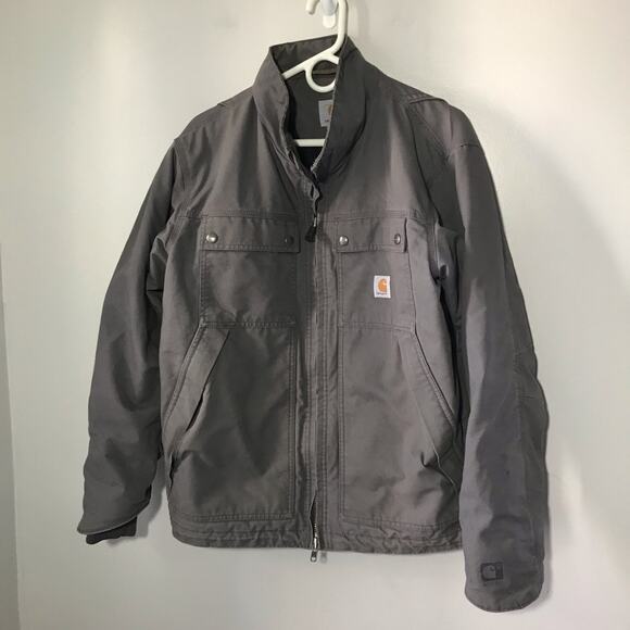 Carhartt mens M charcoal grey Jefferson quick duck traditional jacket 101492 - Picture 3 of 16